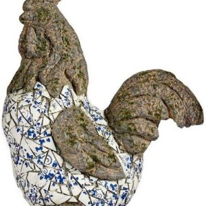 Emaga Dekoracyjna Figurka Ogrodowa Mozaika Kogut Polyresin 22