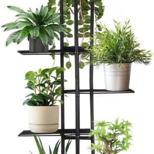 Kwietnik regał stojący metalowy stojak 5-poziomowy na rośliny kwiaty zioła czarny loft