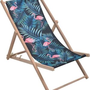 Leżak Plażowy Flamingi Drewniany